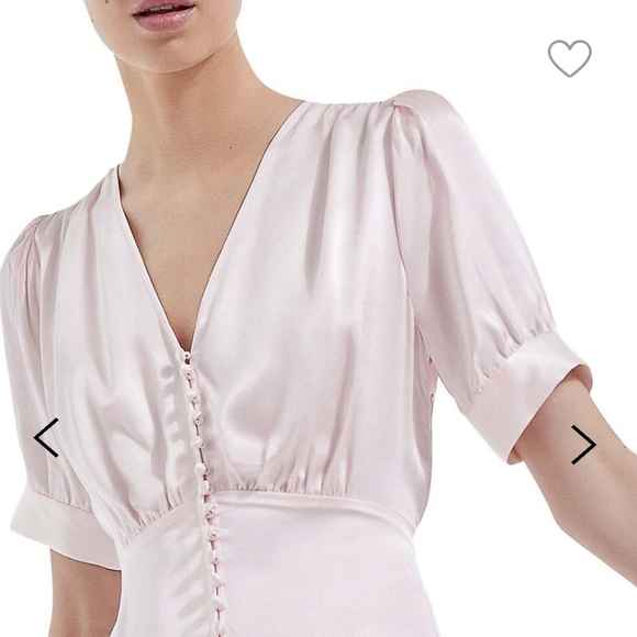 The Kooples, Light Pink Satin Puff Sleeve Dress - Picture 5 of 7